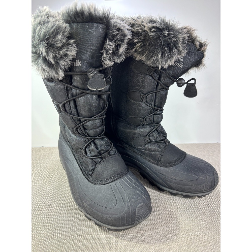 Kamik Women's Momentum Black Waterproof Faux Fur Lined Mid Calf Boots Sz 9